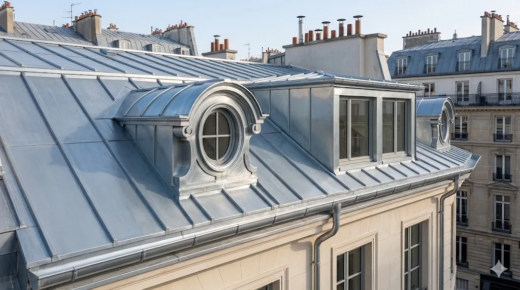 Couverture zinc — Immeuble haussmannien Paris 15e — photo 2